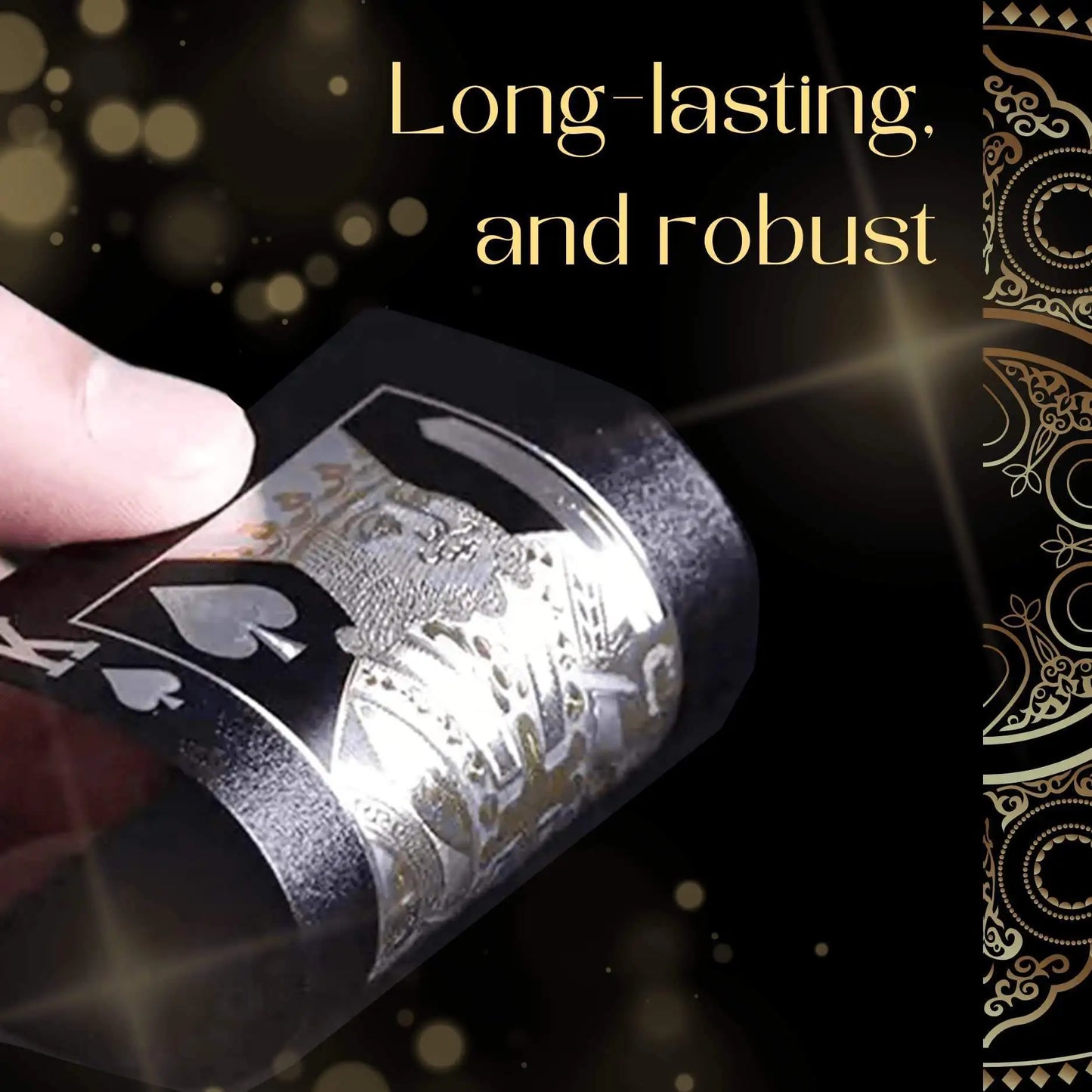 55PCS Gold Foil spillekort 24K Gold Plastic Poker sæt, vandtæt og holdbar Magic spil kort