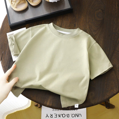 2-10Y Children!Ren bomuld korte ærme Pullover T-shirt ! Baby drenge & piger Sommertoppene