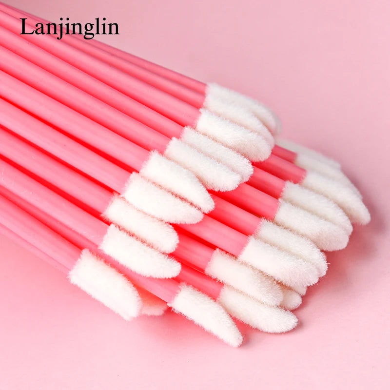 Lanjinglin 5/50 Pcs Engangs Lip Brush Makeup Børster Lipstick Applicator Wands & Eyelash Extension Tool, Professional Skønhed Tilbehør