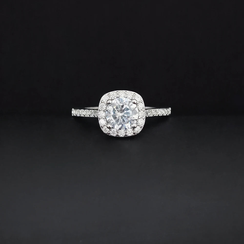 Moonso Luksus Pude Sølv Farve Engagement Ring for kvinder Elegant Zircon Designer Smykker gave R5604