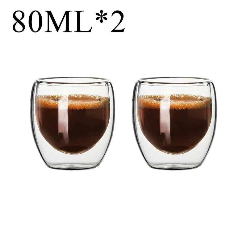2-18PCS Double Wall High Borosilikat glas Krus Hedebestandig Tea, Kaffe, Mælk og Juice Kopper, Kreativ Bar Drinkware gavesæt