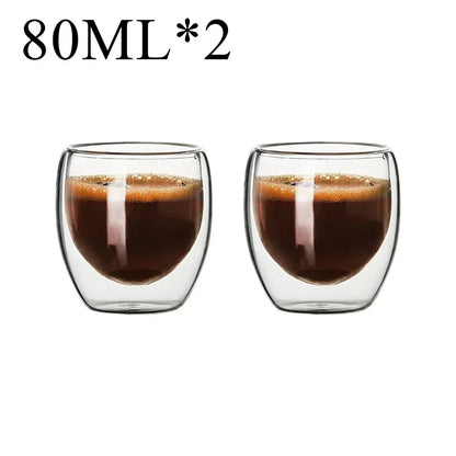2-18PCS Double Wall High Borosilikat glas Krus Hedebestandig Tea, Kaffe, Mælk og Juice Kopper, Kreativ Bar Drinkware gavesæt