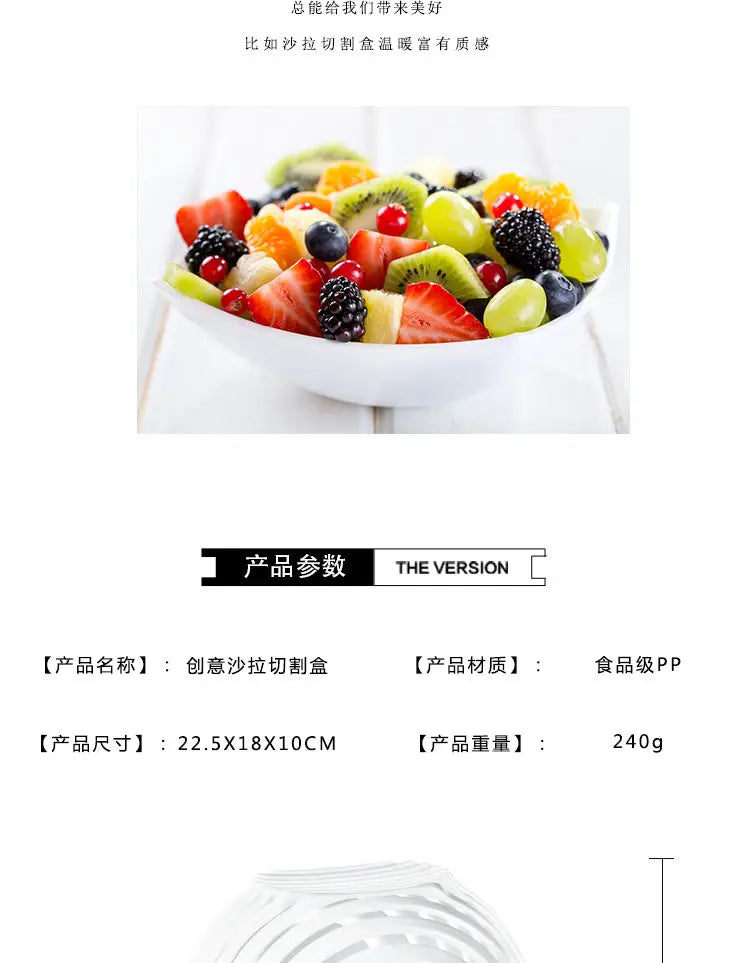 Vegetabilsk Salat Chopper Skål Multifunktionelle Frugt & Vegetabilsk Cutter, Slicer, og Strainer til Køkken