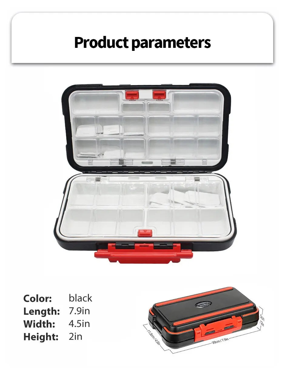 Premium vandtæt dobbeltsidet fiskeri Tackle boksen Multifunktionelle Bait & Tool Organizer