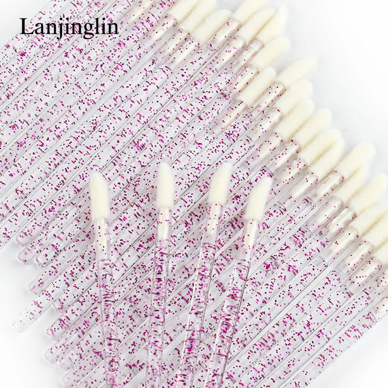 Lanjinglin 5/50 Pcs Engangs Lip Brush Makeup Børster Lipstick Applicator Wands & Eyelash Extension Tool, Professional Skønhed Tilbehør