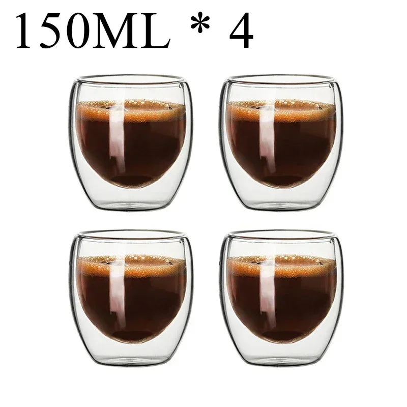 2-18PCS Double Wall High Borosilikat glas Krus Hedebestandig Tea, Kaffe, Mælk og Juice Kopper, Kreativ Bar Drinkware gavesæt