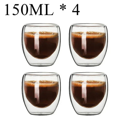 2-18PCS Double Wall High Borosilikat glas Krus Hedebestandig Tea, Kaffe, Mælk og Juice Kopper, Kreativ Bar Drinkware gavesæt