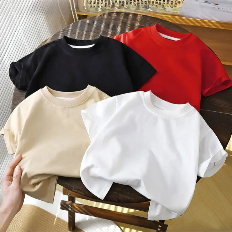 2-10Y Children!Ren bomuld korte ærme Pullover T-shirt ! Baby drenge & piger Sommertoppene