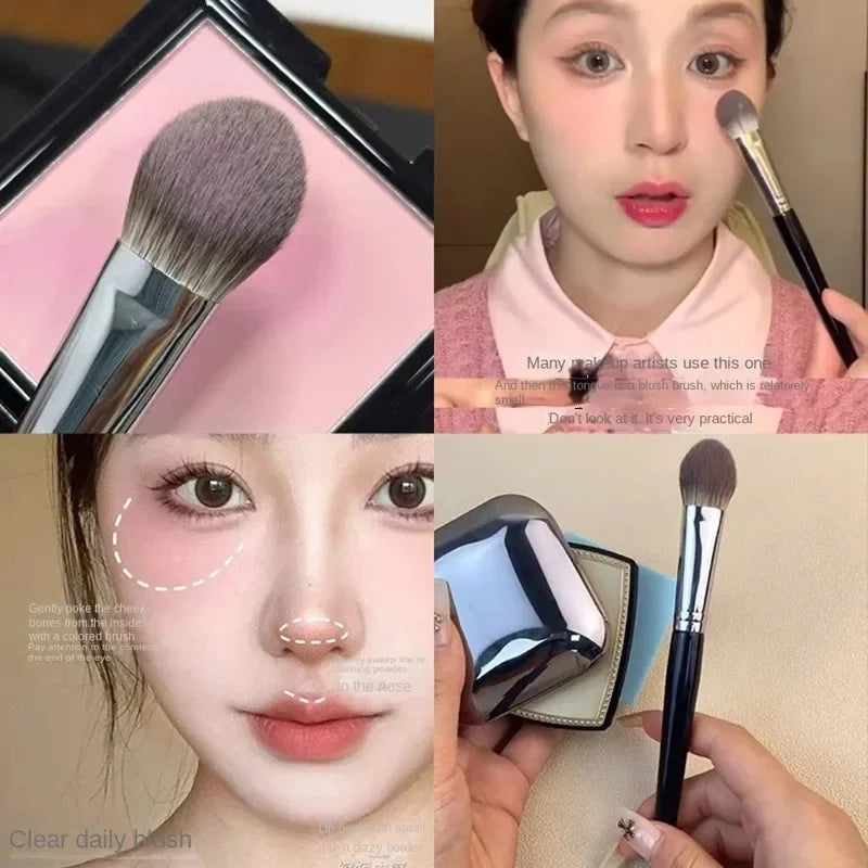 1/2PCS Peach Heart Blusher Brush Lille flad Præcis børste til pulver, fløde og flydende rødme