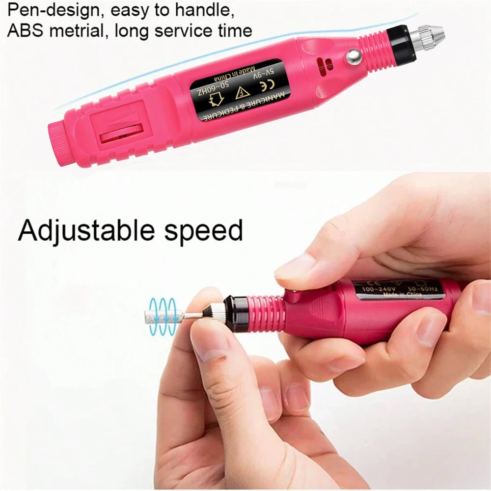 Portable Professional Electric Nail Drill Machine – Manicure & Pedicure Drill Set for Home and Salon Use
