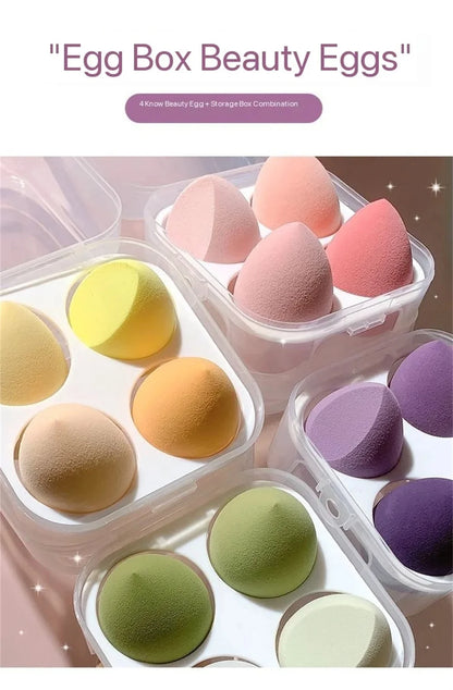 4PCS Makeup Sponge Blender Skønhed æg Kosmetiske Puff Soft Foundation & Powder Svampe til kvinder, Professionelle Skønhedsværktøjer