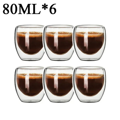 2-18PCS Double Wall High Borosilikat glas Krus Hedebestandig Tea, Kaffe, Mælk og Juice Kopper, Kreativ Bar Drinkware gavesæt