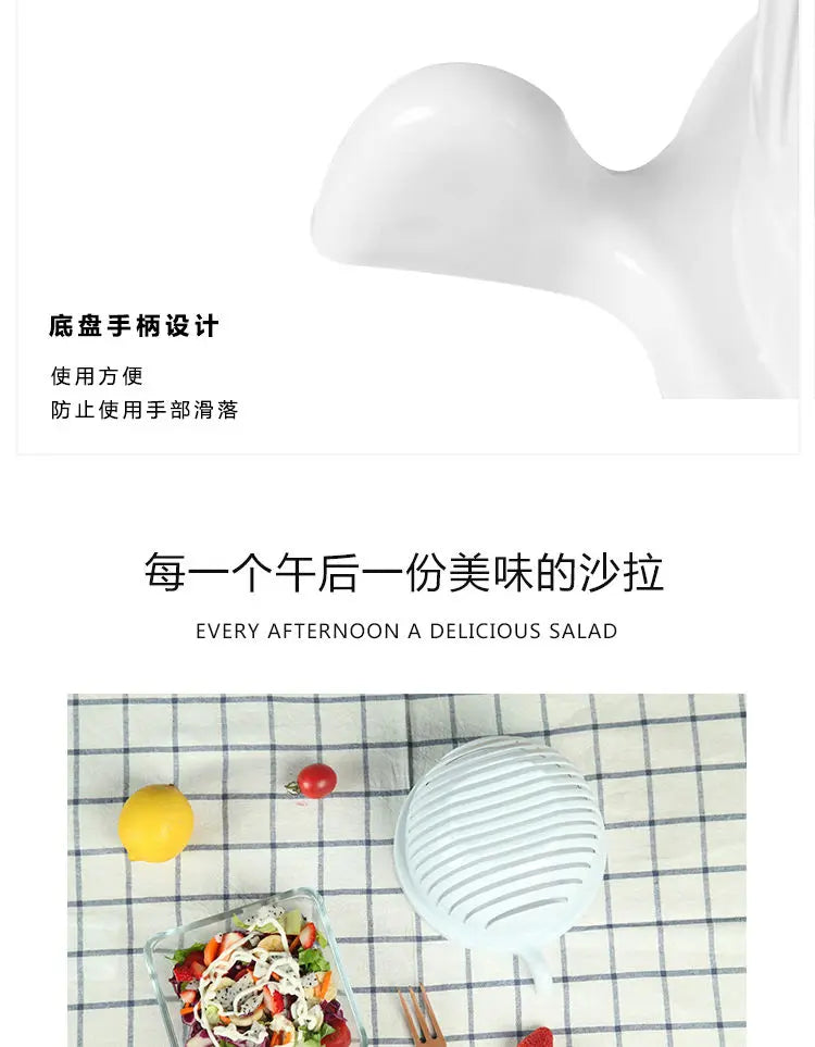 Vegetabilsk Salat Chopper Skål Multifunktionelle Frugt & Vegetabilsk Cutter, Slicer, og Strainer til Køkken