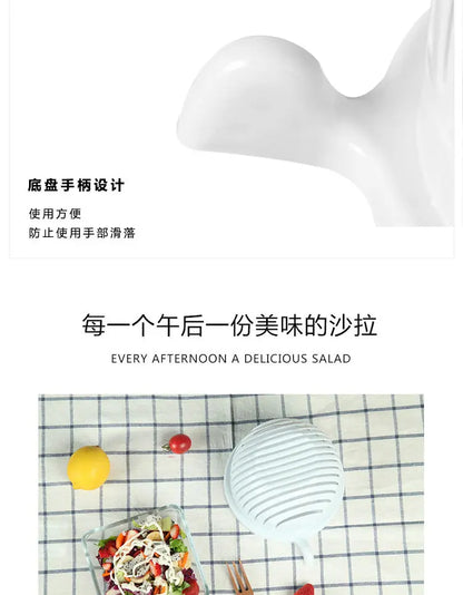 Vegetabilsk Salat Chopper Skål Multifunktionelle Frugt & Vegetabilsk Cutter, Slicer, og Strainer til Køkken