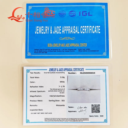 0.1ct 3mm D VVS Moissanite Fuld Eternity Band Ring 925 Sterling Sølv Engagement & Party Smykker for kvinder