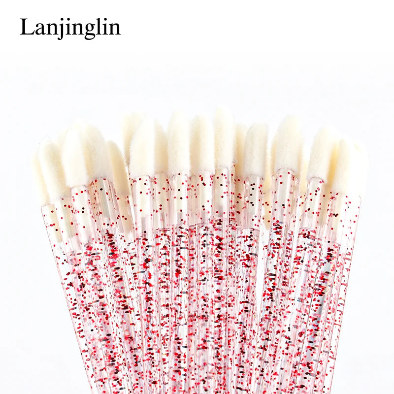 Lanjinglin 5/50 Pcs Engangs Lip Brush Makeup Børster Lipstick Applicator Wands & Eyelash Extension Tool, Professional Skønhed Tilbehør