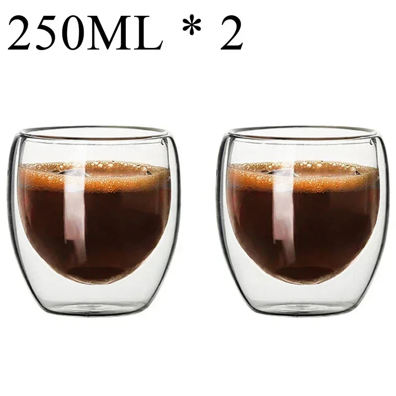 2-18PCS Double Wall High Borosilikat glas Krus Hedebestandig Tea, Kaffe, Mælk og Juice Kopper, Kreativ Bar Drinkware gavesæt