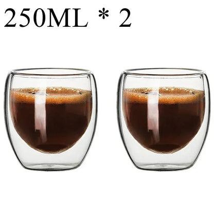 2-18PCS Double Wall High Borosilikat glas Krus Hedebestandig Tea, Kaffe, Mælk og Juice Kopper, Kreativ Bar Drinkware gavesæt