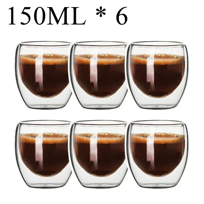 2-18PCS Double Wall High Borosilikat glas Krus Hedebestandig Tea, Kaffe, Mælk og Juice Kopper, Kreativ Bar Drinkware gavesæt