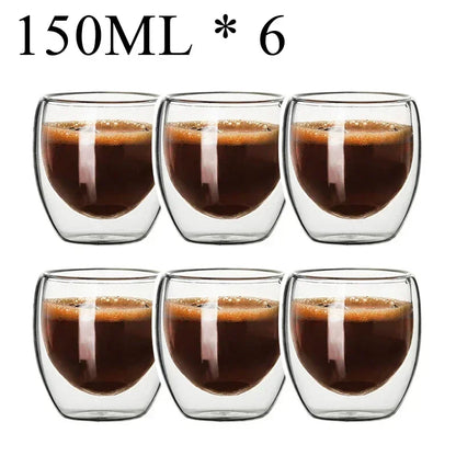 2-18PCS Double Wall High Borosilikat glas Krus Hedebestandig Tea, Kaffe, Mælk og Juice Kopper, Kreativ Bar Drinkware gavesæt