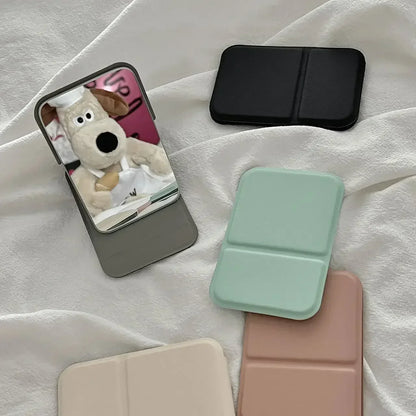 Folding PU læder Makeup Spejl • Elegant kompakt håndholdt spejl til rejser og daglig brug