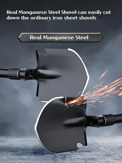 1PC Outdoor Foldable Camping Shovel – Multifunctional Hiking Entrenching Tool, Portable Garden & Survival Shovel