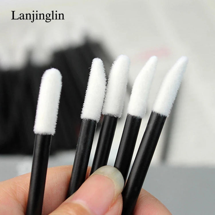 Lanjinglin 5/50 Pcs Engangs Lip Brush Makeup Børster Lipstick Applicator Wands & Eyelash Extension Tool, Professional Skønhed Tilbehør