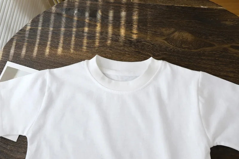 2-10Y Children!Ren bomuld korte ærme Pullover T-shirt ! Baby drenge & piger Sommertoppene