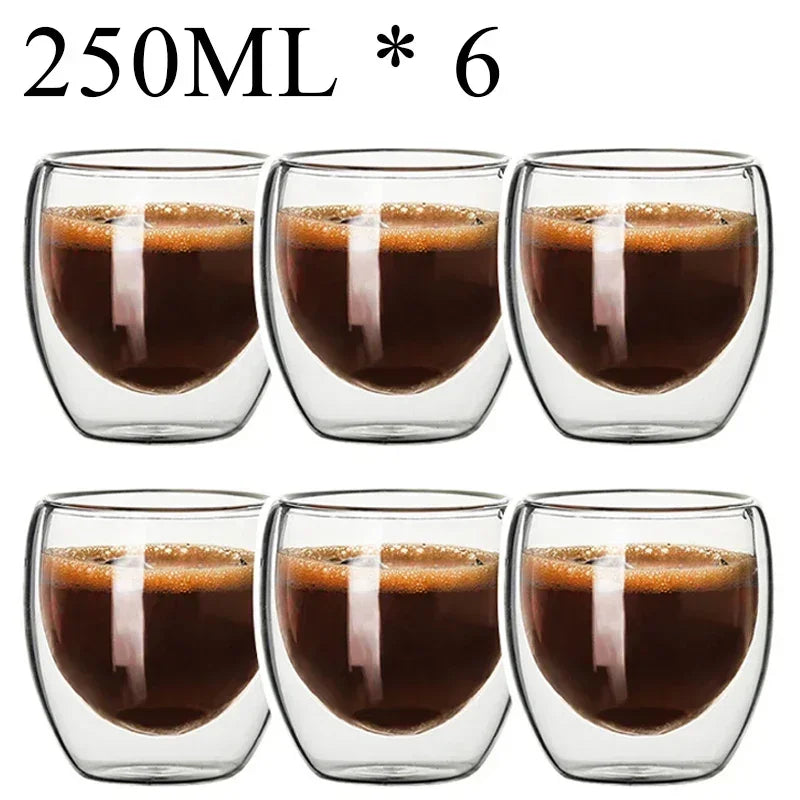 2-18PCS Double Wall High Borosilikat glas Krus Hedebestandig Tea, Kaffe, Mælk og Juice Kopper, Kreativ Bar Drinkware gavesæt
