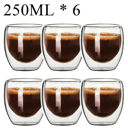 2-18PCS Double Wall High Borosilikat glas Krus Hedebestandig Tea, Kaffe, Mælk og Juice Kopper, Kreativ Bar Drinkware gavesæt
