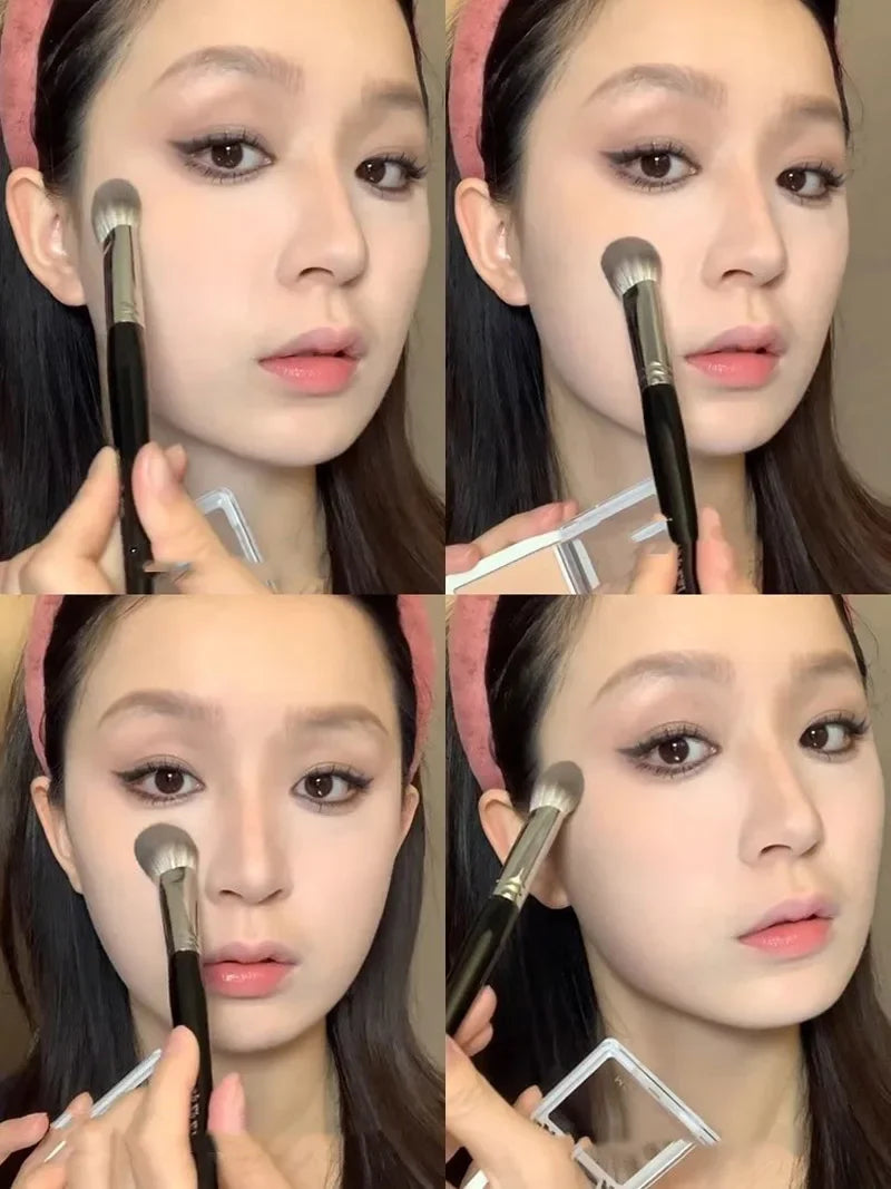 1/2PCS Peach Heart Blusher Brush Lille flad Præcis børste til pulver, fløde og flydende rødme