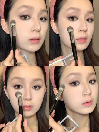 1/2PCS Peach Heart Blusher Brush Lille flad Præcis børste til pulver, fløde og flydende rødme