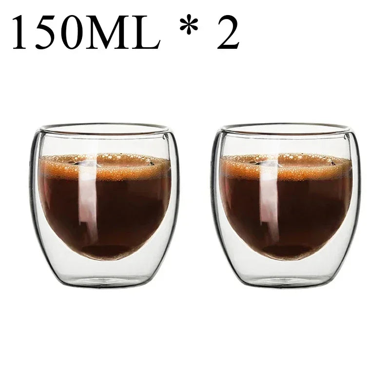 2-18PCS Double Wall High Borosilikat glas Krus Hedebestandig Tea, Kaffe, Mælk og Juice Kopper, Kreativ Bar Drinkware gavesæt