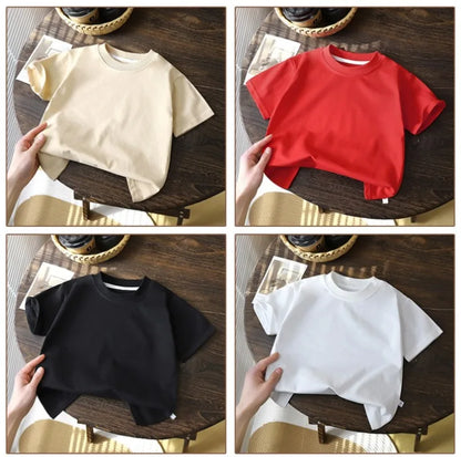 2-10Y Children!Ren bomuld korte ærme Pullover T-shirt ! Baby drenge & piger Sommertoppene