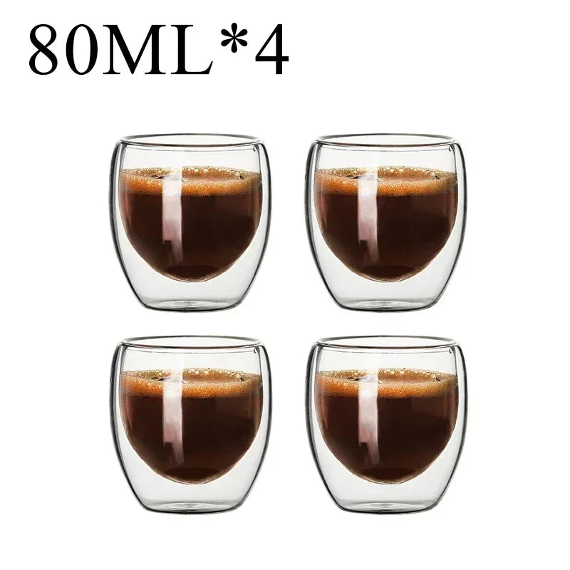 2-18PCS Double Wall High Borosilikat glas Krus Hedebestandig Tea, Kaffe, Mælk og Juice Kopper, Kreativ Bar Drinkware gavesæt
