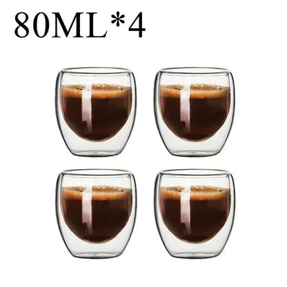 2-18PCS Double Wall High Borosilikat glas Krus Hedebestandig Tea, Kaffe, Mælk og Juice Kopper, Kreativ Bar Drinkware gavesæt