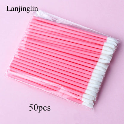 Lanjinglin 5/50 Pcs Engangs Lip Brush Makeup Børster Lipstick Applicator Wands & Eyelash Extension Tool, Professional Skønhed Tilbehør