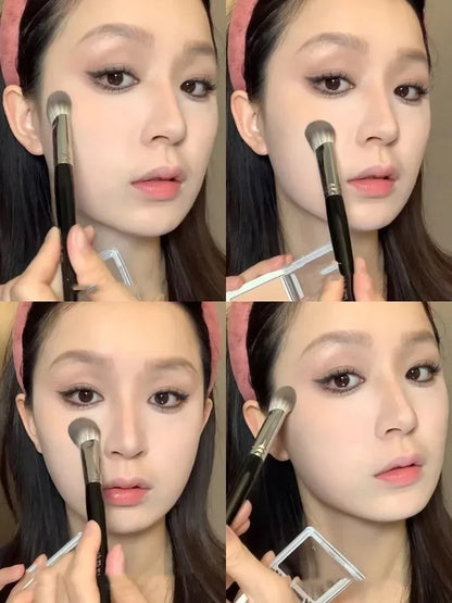 1/2PCS Peach Heart Blusher Brush Lille flad Præcis børste til pulver, fløde og flydende rødme