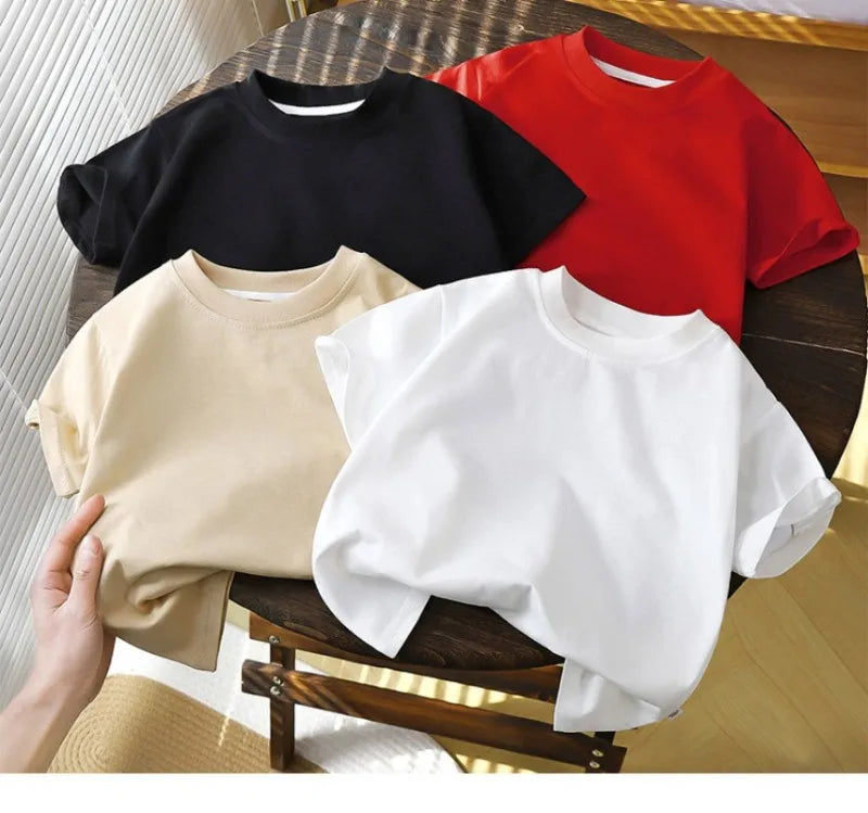 2-10Y Children!Ren bomuld korte ærme Pullover T-shirt ! Baby drenge & piger Sommertoppene