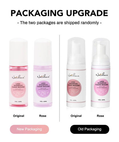 Natuhana 60ml Eyelash Extension Shampoo Mousse – Lash Cleaning Foam for False Eyelashes, Gentle & Non-Irritating Makeup Tool