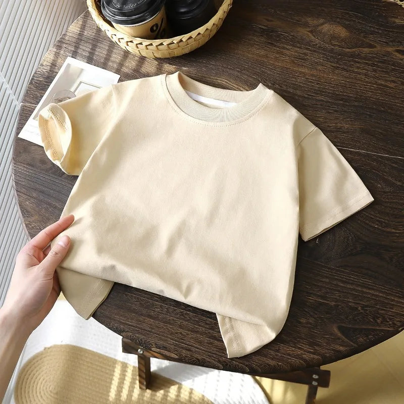2-10Y Children!Ren bomuld korte ærme Pullover T-shirt ! Baby drenge & piger Sommertoppene