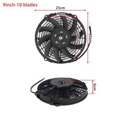 Universal 7/9/10/12/14/16 Tommer 12V 80W Bil Radiator Køleskab Fan Blade • Elektrisk Air Conditioning Fan Kit 2100RPM