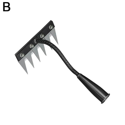 Carbon Steel Garden Weeding Rake – 5/6/7/8 Teeth Soil Loosening & Weed Removal Tool for Farm, Garden & Landscaping