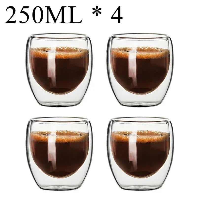 2-18PCS Double Wall High Borosilikat glas Krus Hedebestandig Tea, Kaffe, Mælk og Juice Kopper, Kreativ Bar Drinkware gavesæt