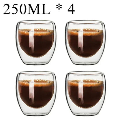 2-18PCS Double Wall High Borosilikat glas Krus Hedebestandig Tea, Kaffe, Mælk og Juice Kopper, Kreativ Bar Drinkware gavesæt