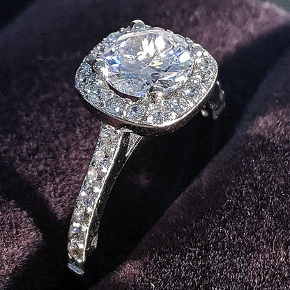 Moonso Luksus Pude Sølv Farve Engagement Ring for kvinder Elegant Zircon Designer Smykker gave R5604
