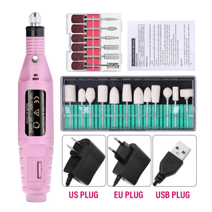 Portable Professional Electric Nail Drill Machine – Manicure & Pedicure Drill Set for Home and Salon Use