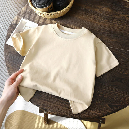2-10Y Children!Ren bomuld korte ærme Pullover T-shirt ! Baby drenge & piger Sommertoppene