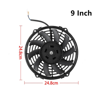Universal 7/9/10/12/14/16 Tommer 12V 80W Bil Radiator Køleskab Fan Blade • Elektrisk Air Conditioning Fan Kit 2100RPM